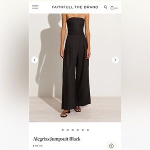 Black strapless jumpsuit, wide legs. Fits like US size 8 or 10. New with tags